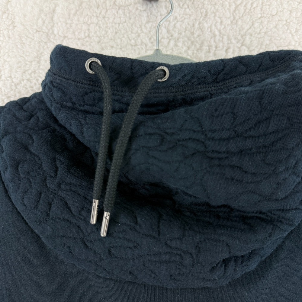 Nike Quilted Rally Hoodie Sweater Womens Size XL Black Pullover Long Sleeve Knit - Picture 8 of 16